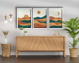 Wallity Cuadro Decorativo Enmarcado MDF (3 Piezas) 38 x 53 cm
